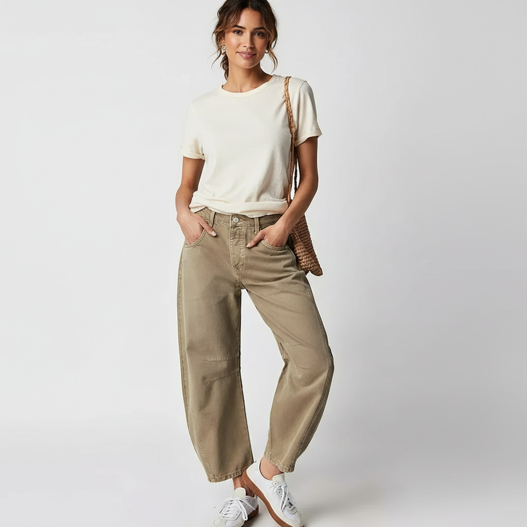 Women's baggy jeans high waist relaxed fit casual denim