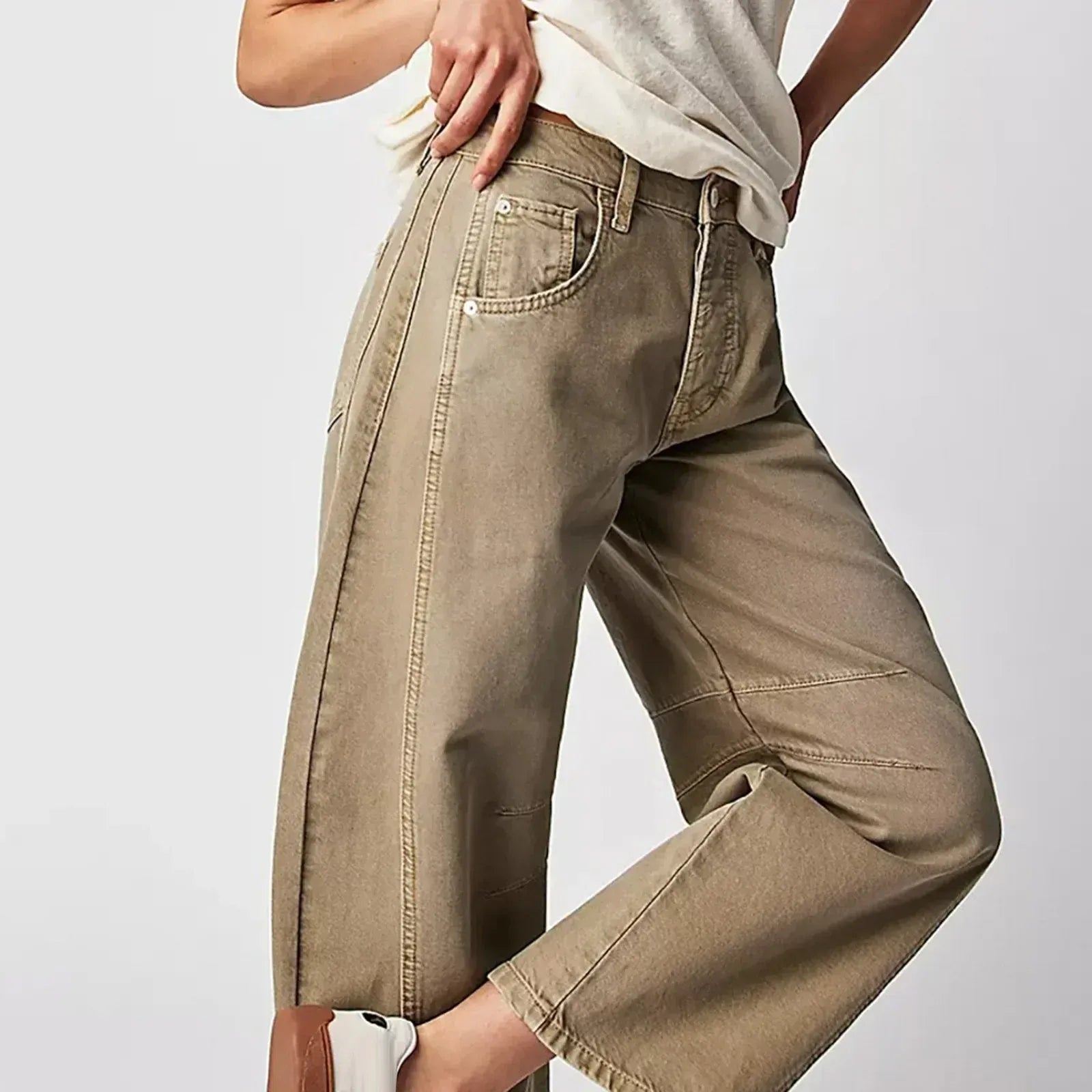 Women's baggy jeans high waist relaxed fit casual denim