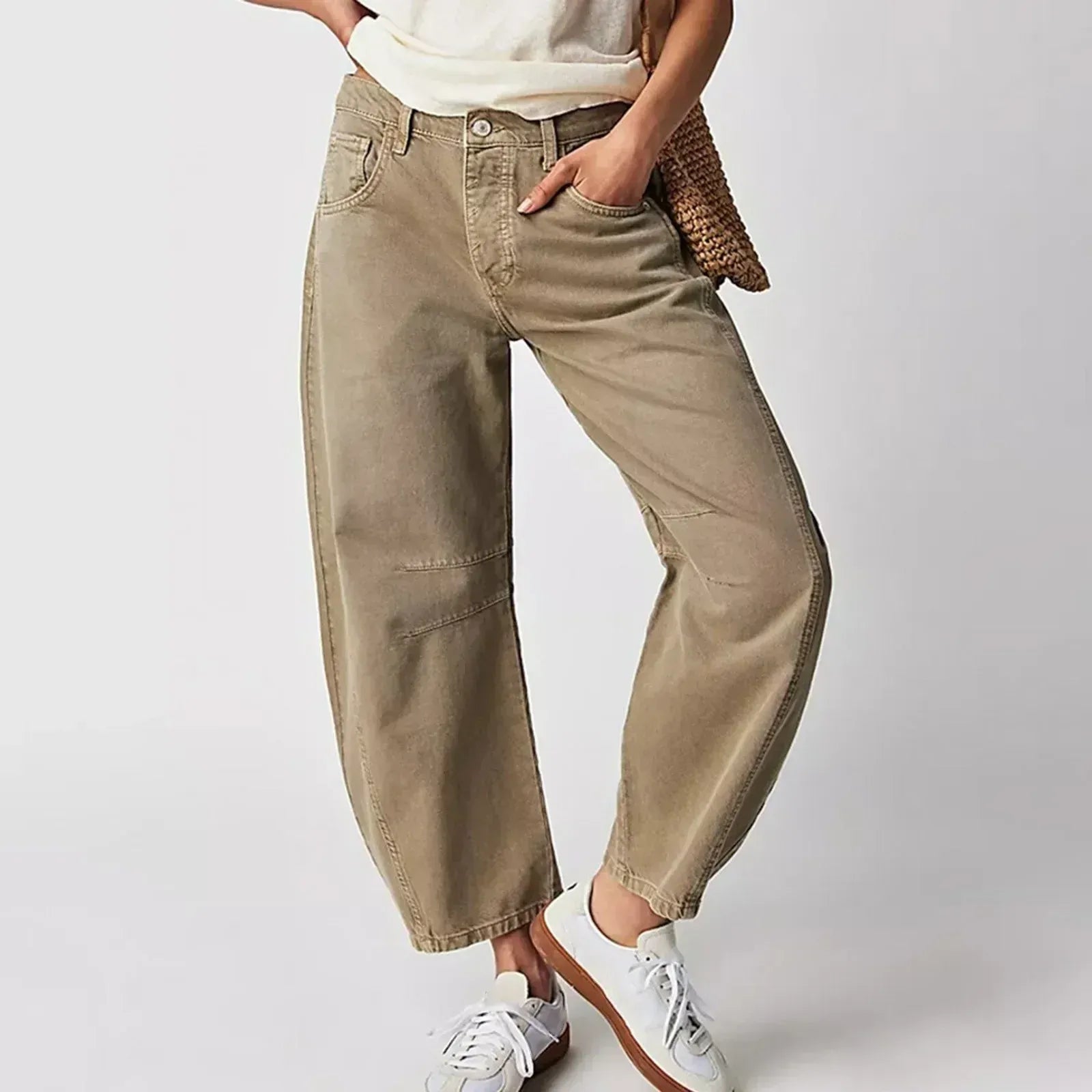 Women's baggy jeans high waist relaxed fit casual denim