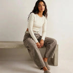 Women's baggy jeans high waist relaxed fit casual denim