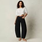 Women's baggy jeans high waist relaxed fit casual denim