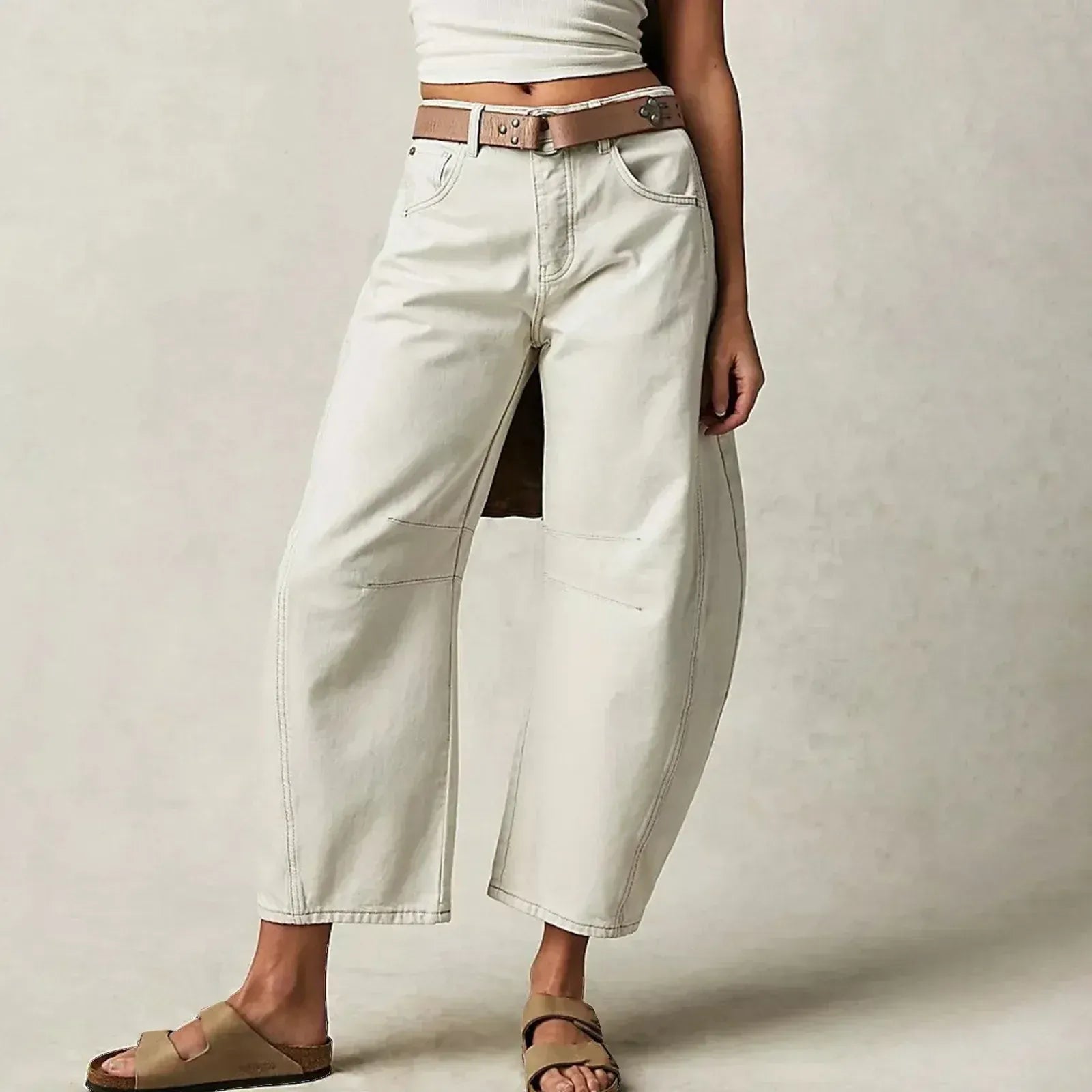 Women's baggy jeans high waist relaxed fit casual denim