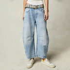 Women's baggy jeans high waist relaxed fit casual denim