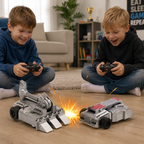 2 Player RC Battle Cars Set transforming armored combat vehicles with 2.4GHz remote control