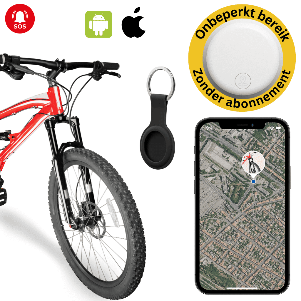 GPS bike tracker with real-time tracking, no subscription, compact and water-resistant