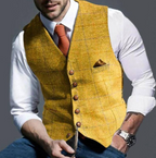 Men's vintage vest with button front and adjustable back strap, regular fit