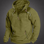 Men quarter zip hoodie with kangaroo pocket relaxed fit