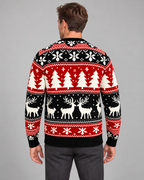 Mens Christmas Jumper Fair Isle Reindeer Festive Knitwear Pattern