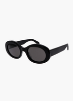 Women oval vintage UV400 sunglasses in black tortoise and cream