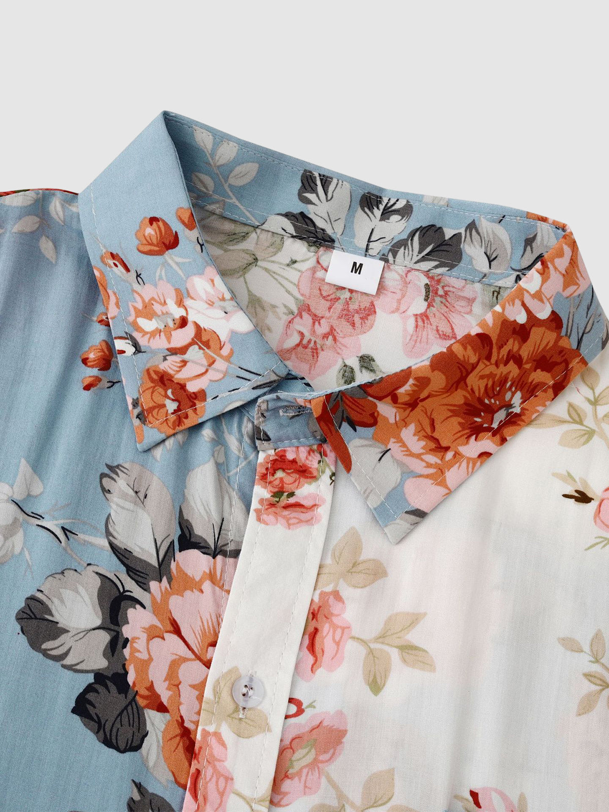 Men's floral shirt short sleeve button-up, casual and semi-formal printed top