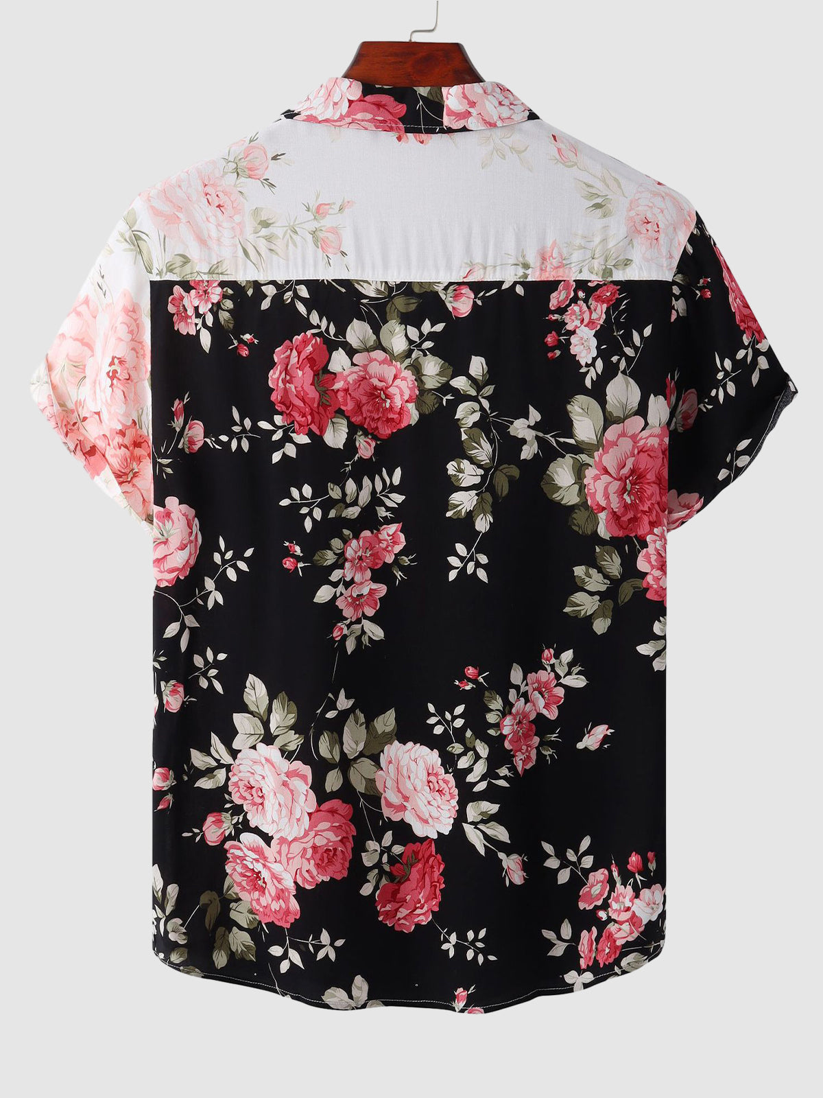 Men's floral shirt short sleeve button-up, casual and semi-formal printed top