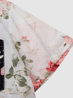 Men's floral shirt short sleeve button-up, casual and semi-formal printed top