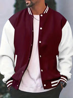 Men's lightweight bomber jacket button-up baseball jacket in multiple colors