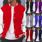 Men's lightweight bomber jacket button-up baseball jacket in multiple colors