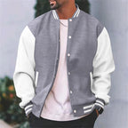 Men's lightweight bomber jacket button-up baseball jacket in multiple colors