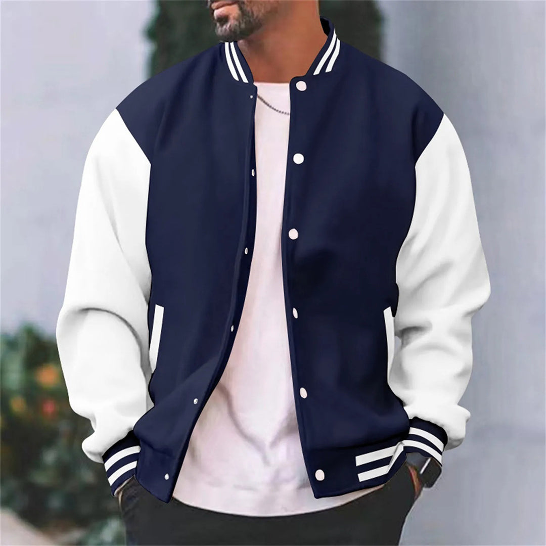 Men's lightweight bomber jacket button-up baseball jacket in multiple colors
