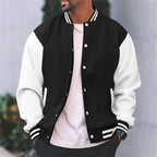 Men's lightweight bomber jacket button-up baseball jacket in multiple colors