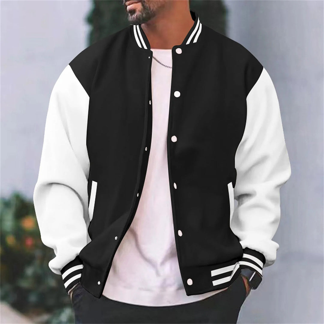 Men's lightweight bomber jacket button-up baseball jacket in multiple colors