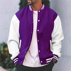 Men's lightweight bomber jacket button-up baseball jacket in multiple colors
