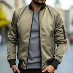 Men bomber jacket zip up streetwear stand collar in multiple colors