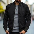 Men bomber jacket zip up streetwear stand collar in multiple colors