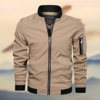 Men zip up slim fit windproof bomber jacket in multiple colours