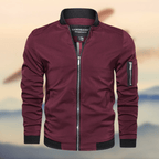 Men zip up slim fit windproof bomber jacket in multiple colours