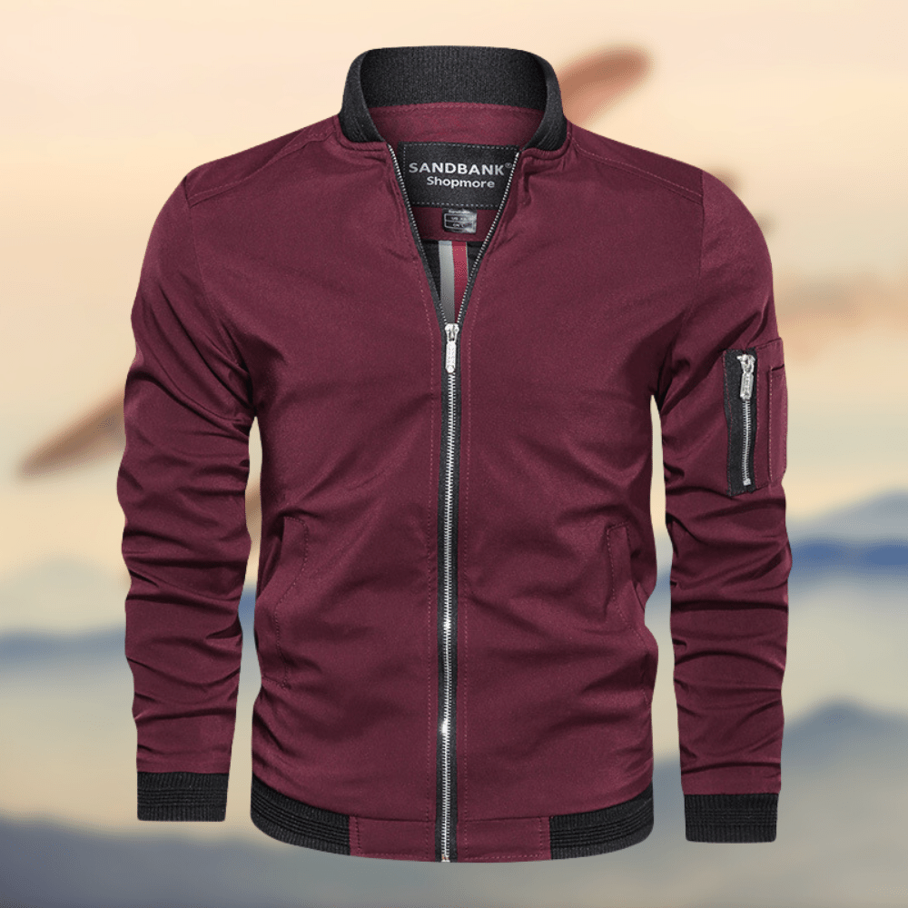 Men zip up slim fit windproof bomber jacket in multiple colours