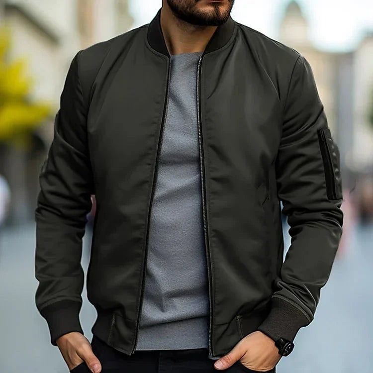 Men bomber jacket zip up casual slim fit in multiple colors