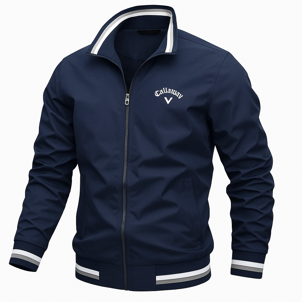 Men bomber jacket lightweight zip up slim fit with ribbed cuffs