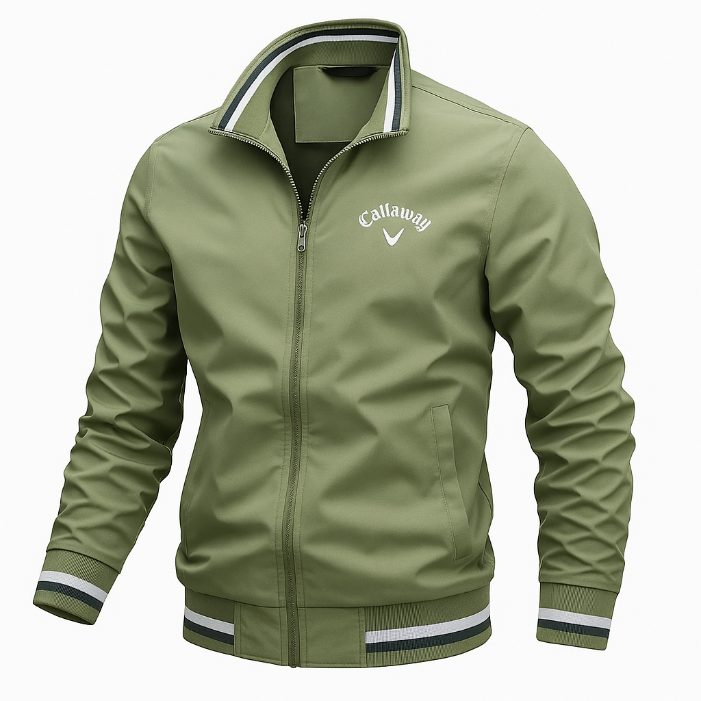 Men bomber jacket lightweight zip up slim fit with ribbed cuffs