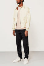 Men bomber jacket zip up Harrington style with ribbed cuffs and inner pocket