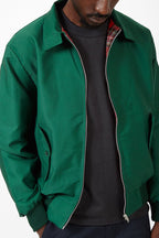 Men bomber jacket zip up Harrington style with ribbed cuffs and inner pocket
