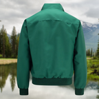 Men bomber jacket zip up Harrington style with ribbed cuffs and inner pocket