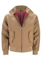 Men bomber jacket zip up Harrington style with ribbed cuffs and inner pocket