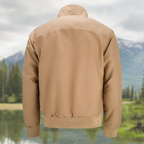 Men bomber jacket zip up Harrington style with ribbed cuffs and inner pocket