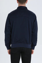 Men bomber jacket zip up Harrington style with ribbed cuffs and inner pocket