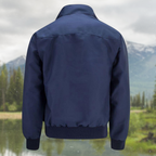 Men bomber jacket zip up Harrington style with ribbed cuffs and inner pocket