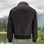 Men bomber jacket zip up Harrington style with ribbed cuffs and inner pocket
