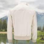 Men bomber jacket zip up Harrington style with ribbed cuffs and inner pocket