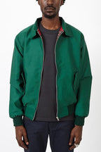 Men bomber jacket zip up Harrington style with ribbed cuffs and inner pocket