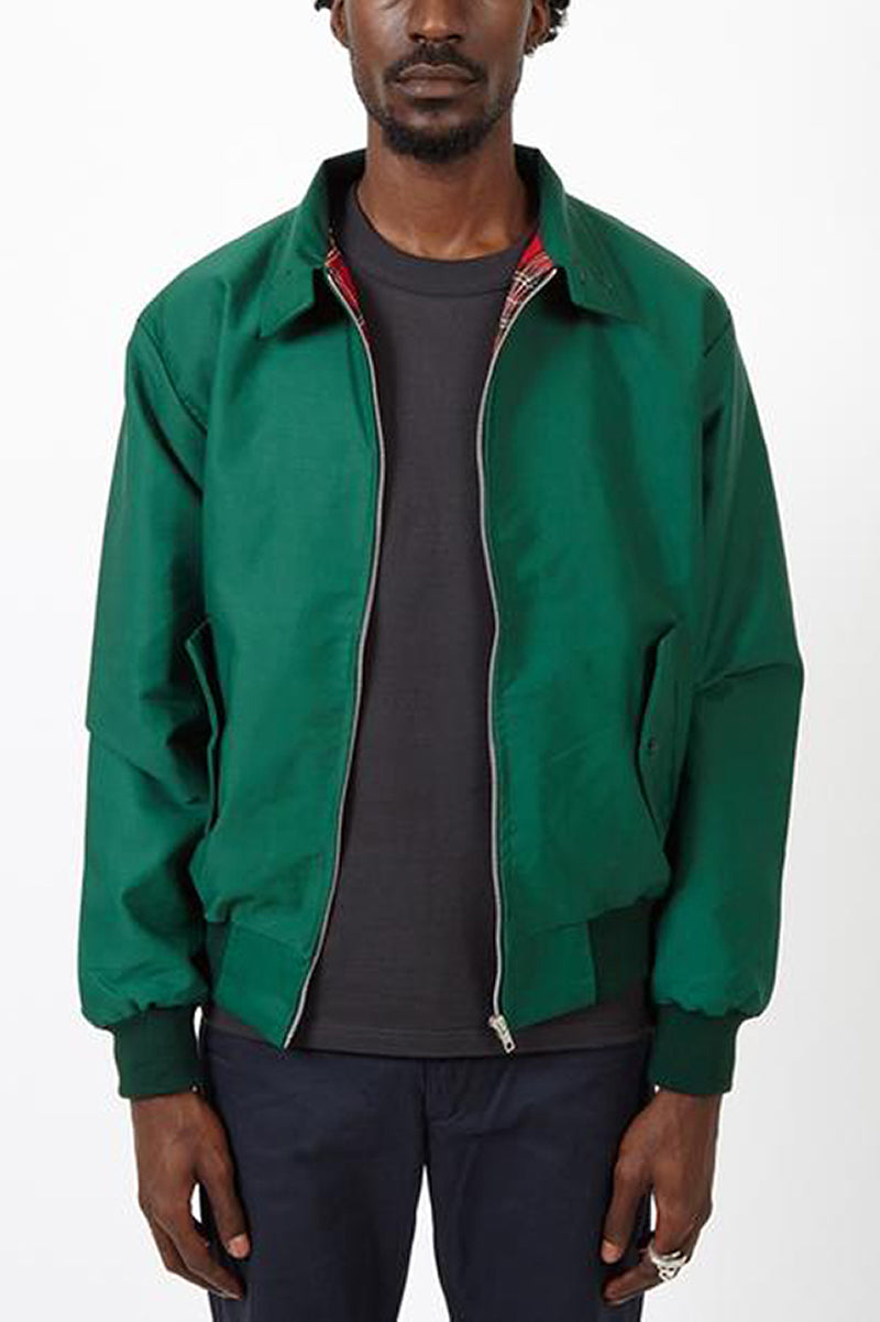 Men bomber jacket zip up Harrington style with ribbed cuffs and inner pocket