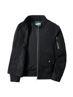 Men's lightweight windproof zip-up bomber jacket in khaki, army green, black and navy