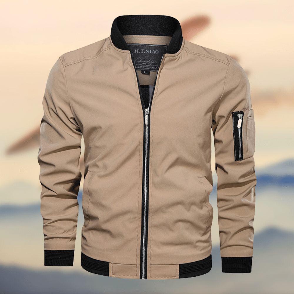 Men lightweight Harrington bomber jacket full zip casual fit
