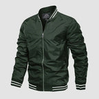 Men's lightweight bomber jacket zip-up Harrington summer style in black, wine, army green