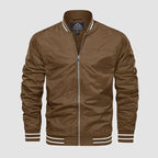 Men's lightweight bomber jacket zip-up Harrington summer style in black, wine, army green