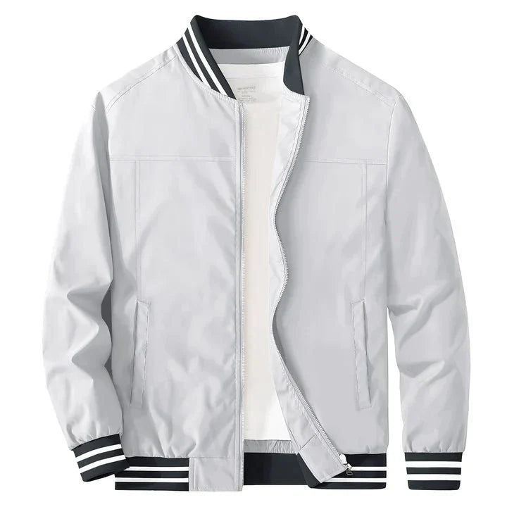 Men's lightweight bomber jacket zip-up Harrington summer style in black, wine, army green