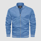 Men's lightweight bomber jacket zip-up Harrington summer style in black, wine, army green