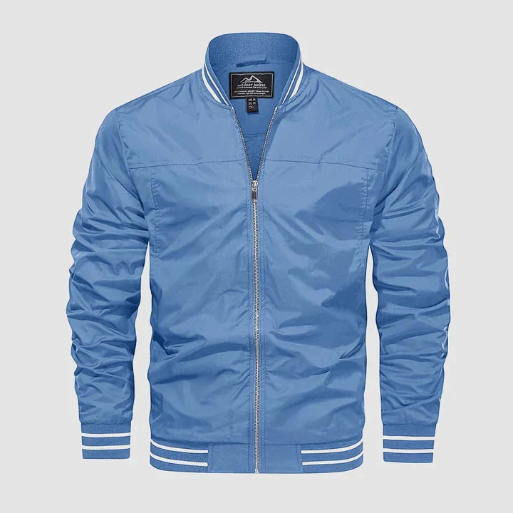 Men's lightweight bomber jacket zip-up Harrington summer style in black, wine, army green