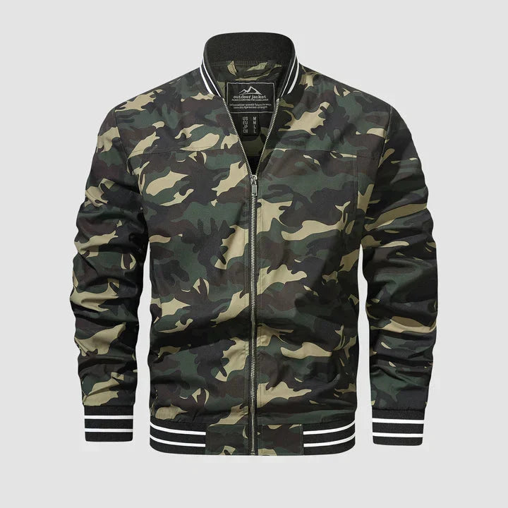 Men's lightweight bomber jacket zip-up Harrington summer style in black, wine, army green